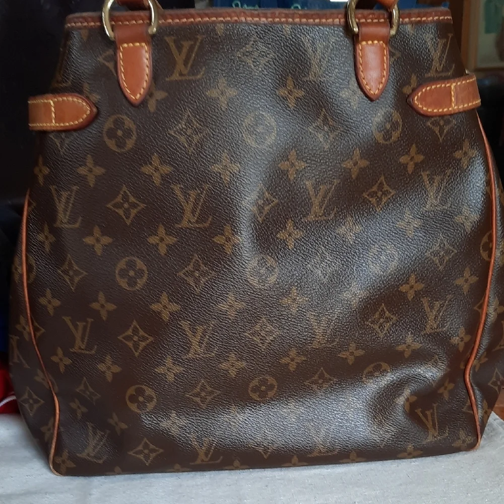 Louis Vuitton Brown Monogram Canvas Shoulder Tote with Leather Trim - Picture 4 of 16